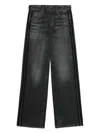Rag & Bone Gray Miramar Terry Wide-leg Track Pants In Black