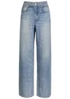Rag & Bone Miramar Jeans-print Terry Trousers In Blue