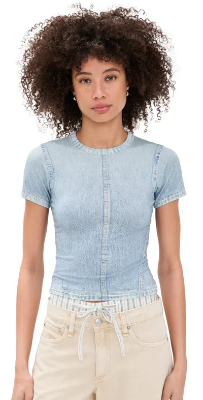 Rag & Bone Miramar Jersey Baby Tee Aria In Black