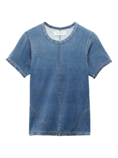 Rag & Bone Miramar Jersey Panelled Tee In Blue