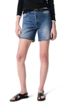 Rag & Bone Miramar Kaia High Waist Cotton Terry Shorts In Purple