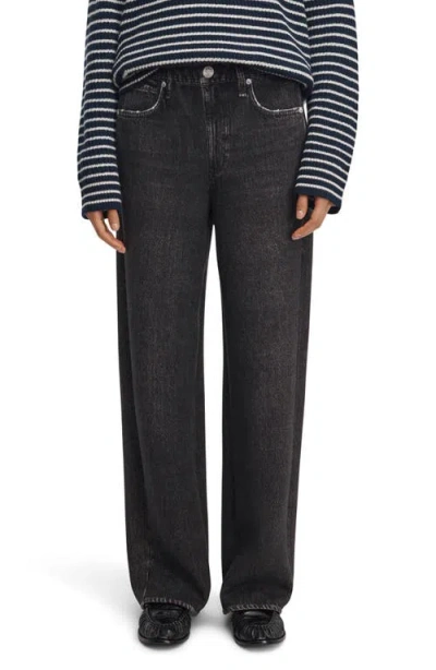 Rag & Bone Miramar Mallow Wide Leg Jeans In Black