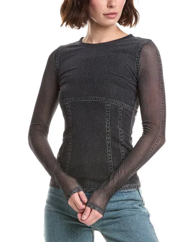 Rag & Bone Miramar Mesh Crewneck In Black
