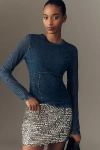 Rag & Bone Miramar Mesh Long-sleeve Tee In Blue