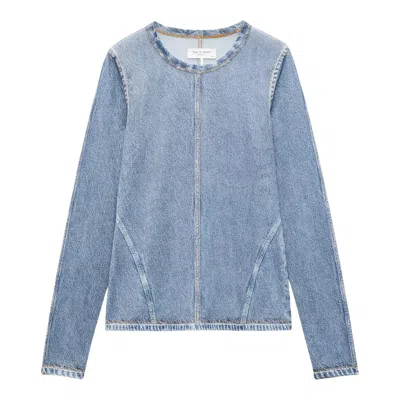 Rag & Bone Miramar Mesh Long Sleeve Top In Blue