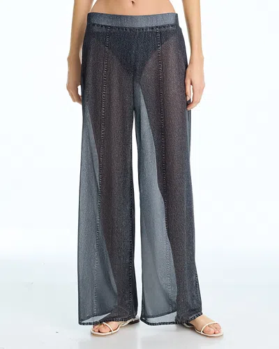 Rag & Bone Miramar Mesh Wide Leg Pants In Black