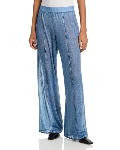 Rag & Bone Miramar Mesh Wide Leg Pants In Blue