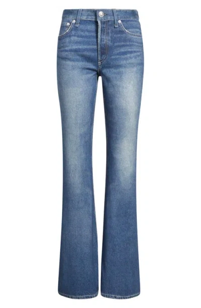 Rag & Bone Miramar Ponte Dahlia Mid Rise Flare Jeans In Blue