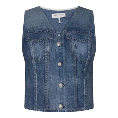 Rag & Bone Miramar Ponte Isabella Vest In Blue