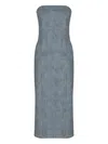 Rag & Bone Jasmine Strapless Miramar Ponte Dress In Blue