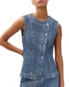 Rag & Bone Miramar Olivia Ponte Vest In Blue
