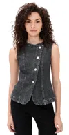 Rag & Bone Miramar Ponte Olivia Vest Washed Black In Black