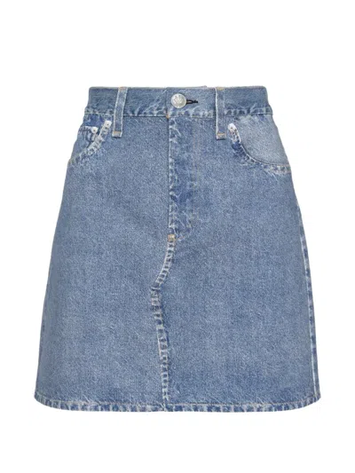 Rag & Bone Miramar Ponte Mini Skirt In Blue