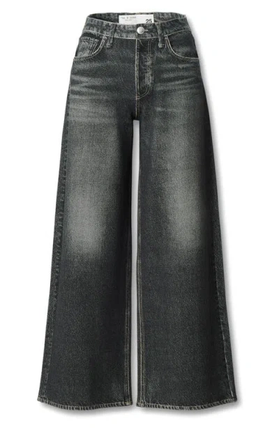 Rag & Bone Miramar Ponte Sofie High Waist Wide Leg Jeans In Black