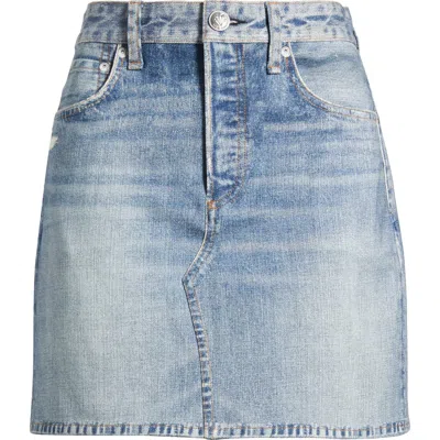 Rag & Bone Miramar Ponte Stretch Denim Miniskirt In Blue
