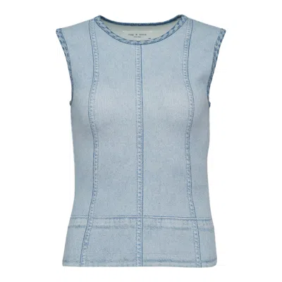 Rag & Bone Miramar Rib Muscle Tank In Blue