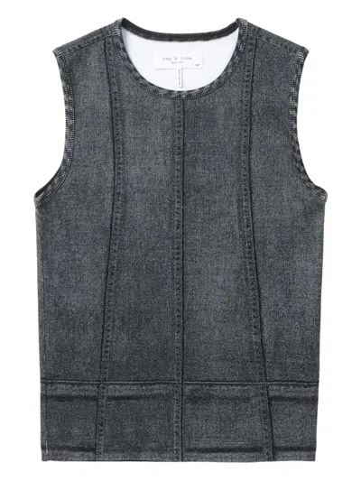 Rag & Bone Miramar Rib Tank Top In Gray