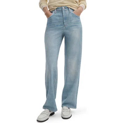 Rag & Bone Miramar Shea Wide Leg Cotton Terry Sweatpant Jeans In Blue