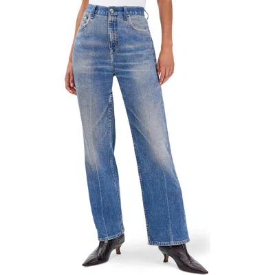 Rag & Bone Miramar Shea Wide Leg Cotton Terry Sweatpant Jeans In Blue