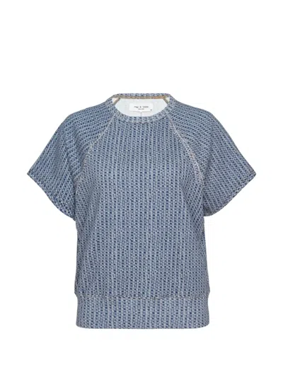 Rag & Bone Miramar Short-sleeve Sweatshirt In Blue