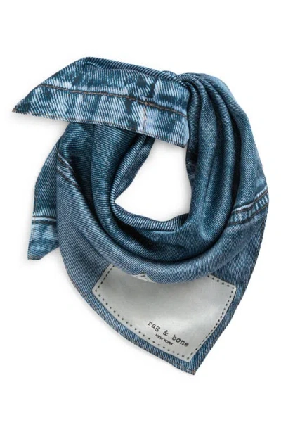 Rag & Bone Miramar Silk Scarf In Blue