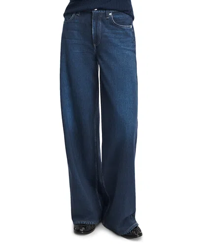 Rag & Bone Miramar Sofie High Rise Wide Leg Terry Sweatpant Jeans In Nolita In Blue