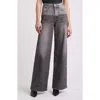 Rag & Bone Miramar Sofie High Waist Wide Leg Cotton Terry Sweatpant Jeans In Black