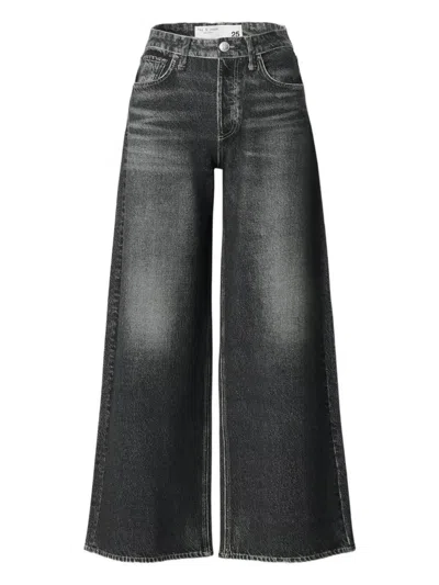 Rag & Bone Miramar Ponte Sofie Wide-leg Jeans In Black