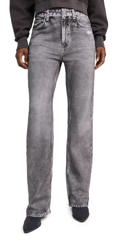 Rag & Bone Miramar Shea High-rise Raven Full Relaxed Straight Jean In Multi