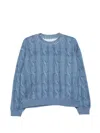 Rag & Bone Rb Miramar Cable-effect Sweatshirt In Blue
