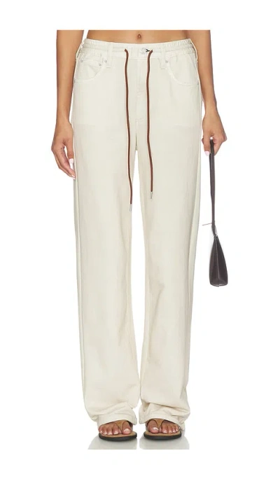 Rag & Bone Miramar Terry Drawcord Wide Leg Pant In Neutral