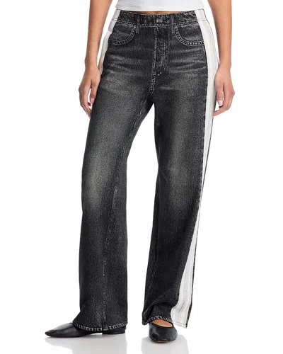 Rag & Bone Miramar Terry High Rise Pull On Jeans In Sport In Black