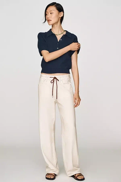 Rag & Bone Miramar Terry High-rise Wide-leg Jeans In White