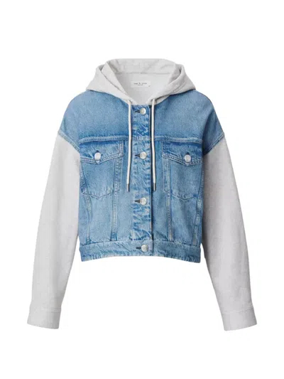 Rag & Bone Rb Miramar Terry Combo Hooded Trucker In Sport