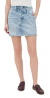 Rag & Bone Miramar Ponte Printed Stretch-jersey Mini Skirt In Blue