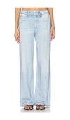 Rag & Bone Miramar Terry Pull On Wide Leg Sweatpant Jeans In Aria In Blue