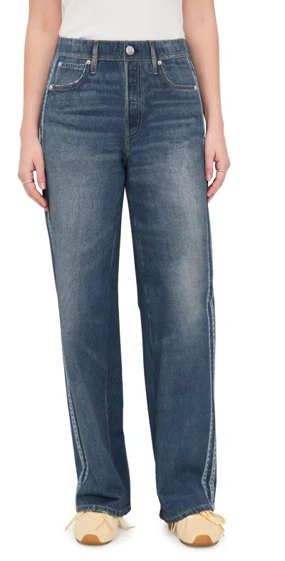 Rag & Bone Miramar Terry Track Pants Pull On Carnation Stripe In Blue