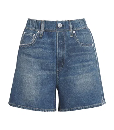Rag & Bone Miramar Terry Track Shorts In Blue