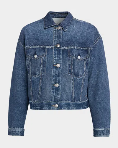 Rag & Bone Miramar Terry Trucker Jacket In Blue