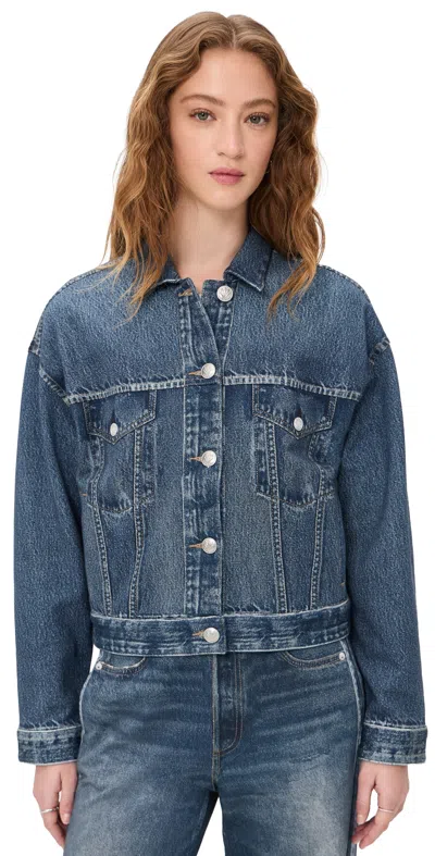 Rag & Bone Miramar Terry Trucker Jacket Almda In Blue