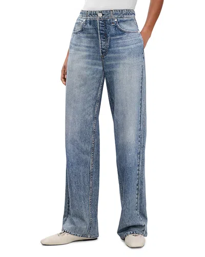 Rag & Bone Miramar Terry Wide Leg Jeans In Scarlet In Red
