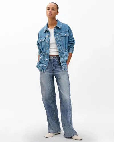Rag & Bone Miramar Terry Wide Leg Pants In Blue