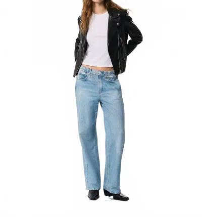 Rag & Bone Miramar Terry Wide Leg Pants In Valentina In Blue