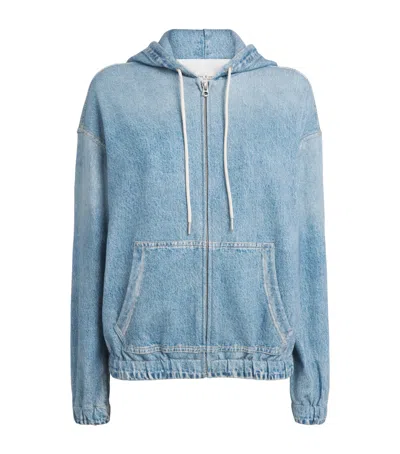 Rag & Bone Miramar Terry Zip-up Hoodie In Blue