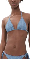 Rag & Bone Miramar Triangle String Bikini Top Minetta In Blue