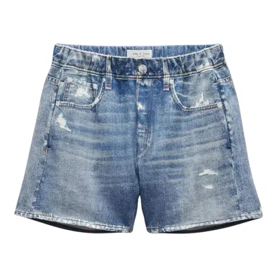 Rag & Bone Miramar Cotton Terry Walking Shorts In Blue