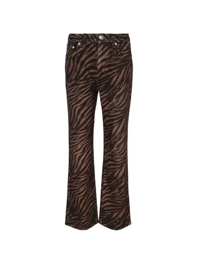 Rag & Bone Miramar Zebra-print Flared Trousers In Brown