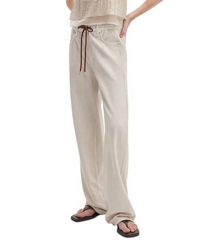 Rag & Bone Mirarmar Terry Wide Leg Drawstring Sweatpants Jeans In Ecru In White