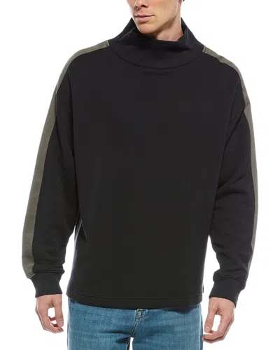 Rag & Bone Mixed Media French Cotton-blend Terry Sweatshirt In Black