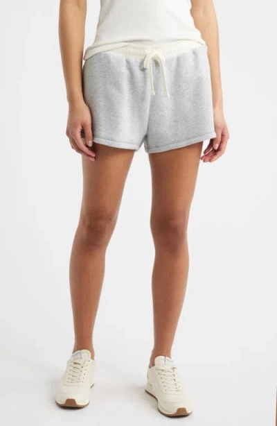 Rag & Bone Mixed Media Terry Drawstring Shorts In Blue